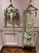SAMPLE / SAGE GREEN LAYERED SARI
